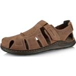 Pánské Kožené sandály Rieker v hnědé barvě z kůže ve velikosti 48 ve slevě na léto 