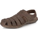 Pánské Kožené sandály Rieker v tmavě hnědé barvě z hladké kůže ve velikosti 41 ve slevě na léto 