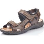 Pánské Kožené sandály Rieker v hnědé barvě z kůže ve velikosti 46 ve slevě na léto 