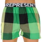 Pánské Trenýrky Represent v zelené barvě v moderním stylu z bavlny ve velikosti 3 XL plus size 