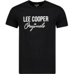Pánská  Trička s kulatým výstřihem Lee Cooper v černé barvě z bavlny ve velikosti 3 XL s krátkým rukávem s kulatým výstřihem ve slevě plus size 