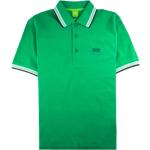 Pánská Designer  Trička s límečkem HUGO BOSS v zelené barvě z bavlny ve velikosti S plus size 