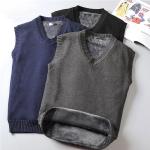 Pánské Pletené svetry v šedé barvě ze sametu ve velikosti 3 XL bez rukávů plus size 