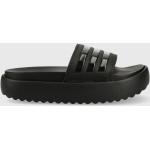 Pantofle adidas Adilette dámské, černá barva, na platformě, HQ6179