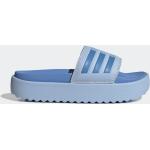 Pánské Pantofle na platformě adidas Adilette v modré barvě z polyuretanu ve velikosti 39 ve slevě 