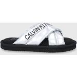 Pantofle Calvin Klein Jeans stříbrná barva