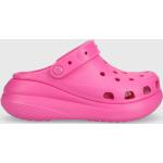 Pantofle Crocs Classic Crush Clog dámské, růžová barva, na platformě, 207521, 207521.6UB-6UB