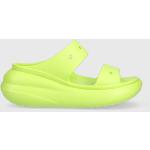 Dámské Pantofle na klínku Crocs Classic v zelené barvě z gumy ve velikosti 42 