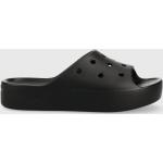 Dámské Pantofle na platformě Crocs Classic Slide v černé barvě z gumy ve velikosti 42 ve slevě 