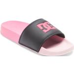 Nová kolekce: Dámské Kožené pantofle DC Shoes v růžové barvě z koženky ve velikosti 38 ve slevě 