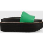 Dámské Pantofle na klínku HUGO v zelené barvě z gumy ve velikosti 41 ve slevě na léto 