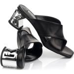 Dámské Pantofle na podpatku Karl Lagerfeld v černé barvě z kůže ve velikosti 36 