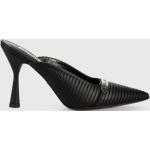 Dámské Kožené pantofle Karl Lagerfeld v černé barvě z kůže ve velikosti 37 ve slevě 
