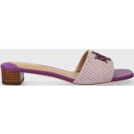 Dámské Designer Kožené pantofle Ralph Lauren Ralph ve fialové barvě z kůže ve velikosti 41 