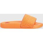 Dámské Designer Pantofle na podpatku Moschino Love Moschino v oranžové barvě z látky ve velikosti 39 na léto 