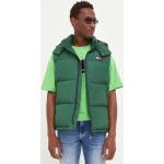 Péřové vesty Tommy Hilfiger v zelené barvě prošívané z polyesteru ve velikosti S s kapucí 