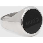 Prsteny z chirurgické oceli HUGO v černé barvě ve velikosti 70 