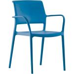 Designové židle Pedrali v modré barvě z plastu s loketní opěrkou 8 ks v balení 