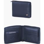 Pánské Kožené peněženky AERONAUTICA MILITARE v modré barvě z kůže s blokováním RFID 