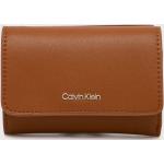Dámské Designer Luxusní peněženky Calvin Klein v hnědé barvě z polyuretanu 