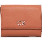 Dámské Designer Luxusní peněženky Calvin Klein v oranžové barvě z polyuretanu s blokováním RFID 
