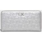 Dámské Designer Luxusní peněženky Calvin Klein ve stříbrné barvě z polyuretanu s blokováním RFID 