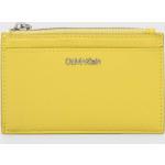 Dámské Designer Luxusní peněženky Calvin Klein v žluté barvě z polyuretanu ve slevě 