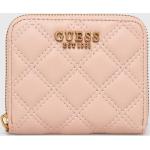 Dámské Luxusní peněženky Guess v růžové barvě prošívané ve slevě 