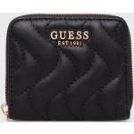 Dámské Luxusní peněženky Guess v černé barvě prošívané z plastu ve slevě 