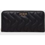Dámské Luxusní peněženky Guess v černé barvě prošívané z plastu ve slevě 