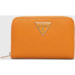 Dámské Luxusní peněženky Guess v oranžové barvě z polyesteru ve slevě 