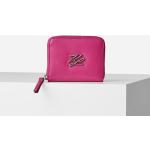 Dámské Luxusní peněženky Karl Lagerfeld v růžové barvě z jehněčí kůže 
