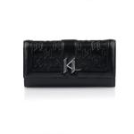 Dámské Luxusní peněženky Karl Lagerfeld v černé barvě v elegantním stylu z kůže 