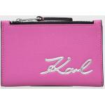 Dámské Luxusní peněženky Karl Lagerfeld v růžové barvě z polyuretanu 