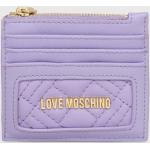 Dámské Designer Luxusní peněženky Moschino Love Moschino ve fialové barvě z polyuretanu ve slevě 