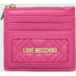 Dámské Designer Luxusní peněženky Moschino Love Moschino v růžové barvě z polyuretanu ve slevě 
