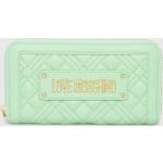Dámské Designer Luxusní peněženky Moschino Love Moschino v zelené barvě z polyuretanu 
