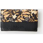 Kožené peněženky Rip Curl v černé barvě s květinovým vzorem z koženky 