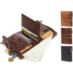 Pánské Kožené peněženky v hnědé barvě ve vintage stylu z kůže s blokováním RFID 