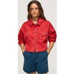 Dámské Džínové bundy Pepe Jeans v červené barvě z bavlny ve velikosti S 