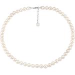 Perlový náhrdelník z přírodních bílých perel se stříbrným zapínáním