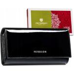 Dámské Kožené peněženky Peterson v černé barvě v kancelářském stylu z kůže ve slevě 