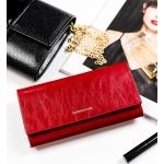 Dámské Kožené peněženky Peterson v červené barvě v kancelářském stylu z kůže ve slevě 