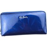 Dámské Kožené peněženky Pierre Cardin v modré barvě v lakovaném stylu z kůže 