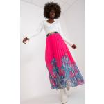 Dámské Dlouhé sukně FashionHunters ve fuchsiové barvě z viskózy ve velikosti Onesize maxi ve slevě 