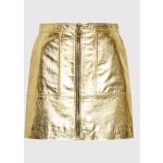 Dámské Kožené sukně PINKO ve zlaté barvě z kůže ve velikosti XL mini ve slevě 