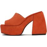 Dámské Kožené pantofle PINKO v oranžové barvě z kůže ve velikosti 40 ve slevě na léto 