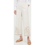 Dámské Plátěné kalhoty Twinset v béžové barvě z polyesteru ve velikosti 9 XL s vysokým pasem 