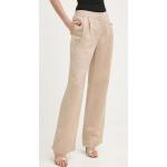 Dámské Plátěné kalhoty Twinset v béžové barvě z polyesteru ve velikosti L s vysokým pasem 