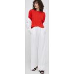 Dámské Plátěné kalhoty United Colors of Benetton v bílé barvě z plátěného materiálu ve velikosti L s vysokým pasem 